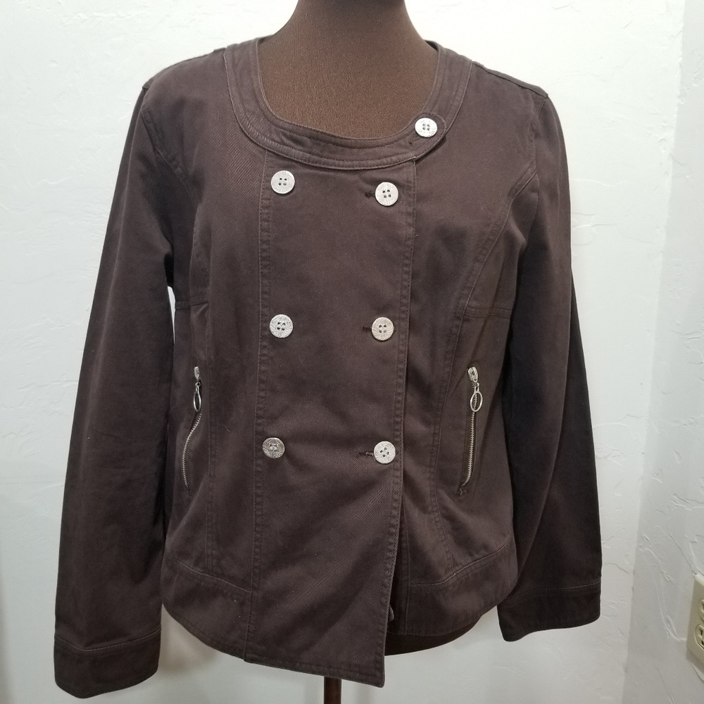 🖤Double Breasted Brown Denim Lightweight Coat